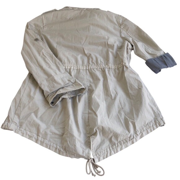 Levi’s lightweight fishtail anorak jacket hidden hood womens size L gray utility - Picture 5 of 12